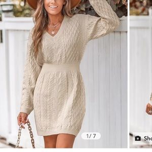 BRAND NEW v neck ribbed cable knit sweater